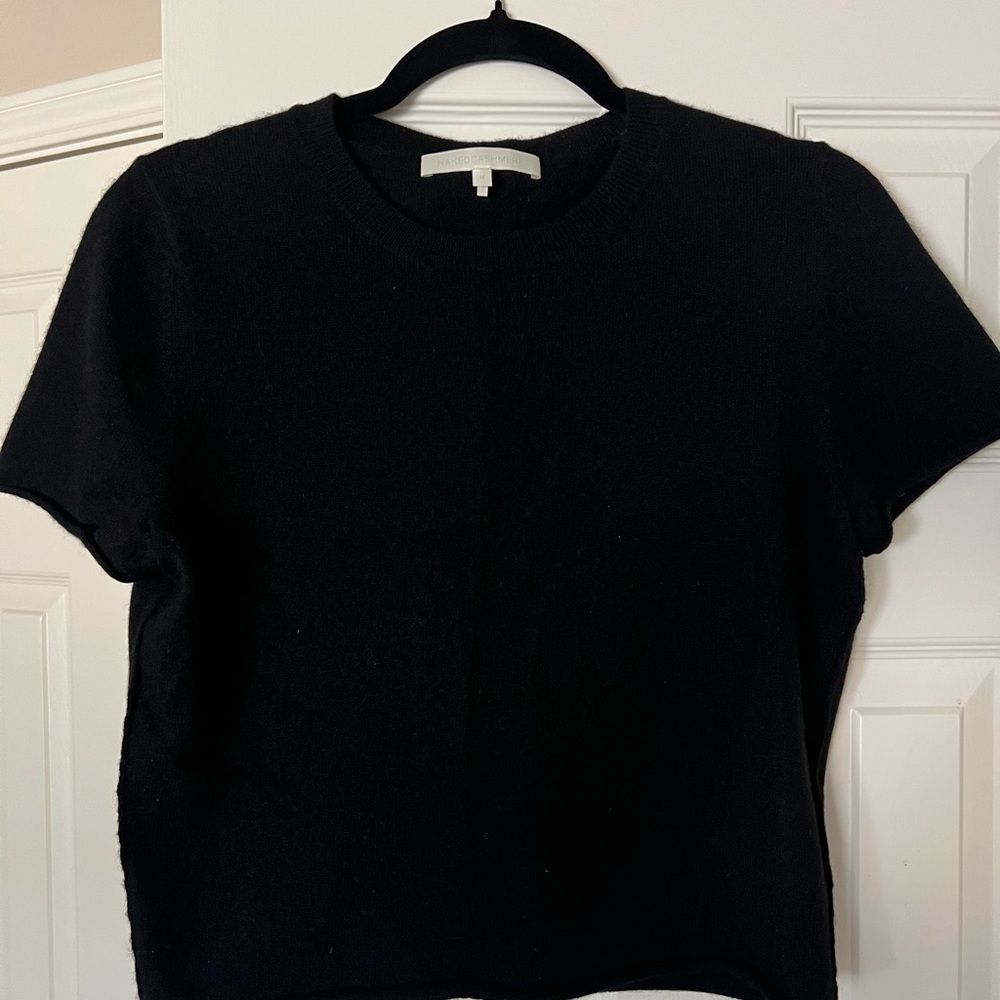 NakedCashmere Black Knit Top 100% Cashmere Medium